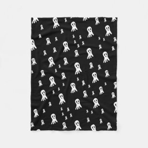 Dark Halloween Ghosts Fleece Blanket