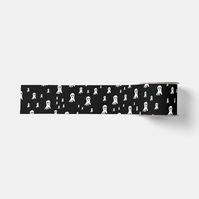 Dark Halloween Ghosts  Grosgrain Ribbon (Front)
