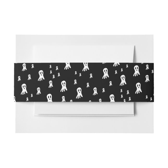 Dark Halloween Ghosts  Invitation Belly Band (Front Example)
