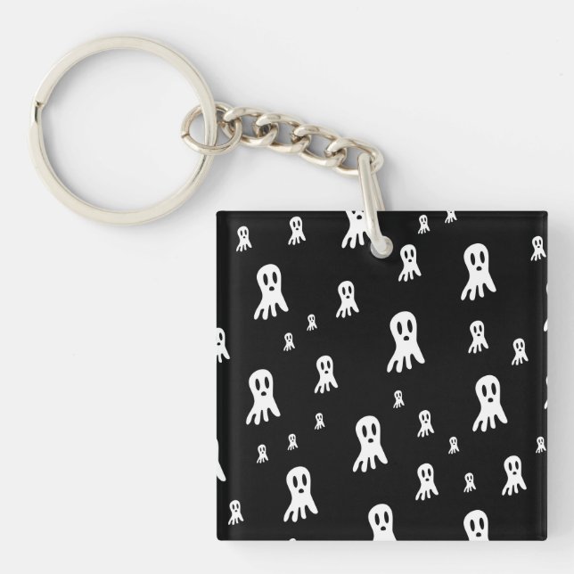 Dark Halloween Ghosts  Key Ring (Front)