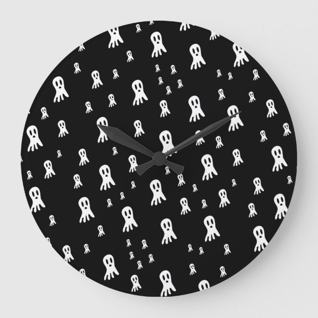 Dark Halloween Ghosts  Large Clock (Front)