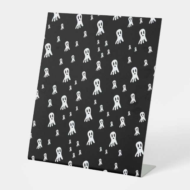 Dark Halloween Ghosts  Pedestal Sign (Front)