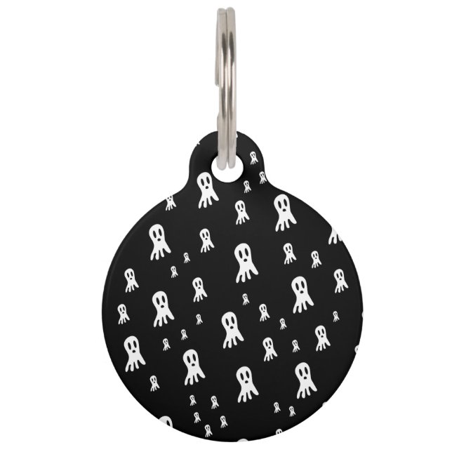 Dark Halloween Ghosts  Pet Tag (Front)