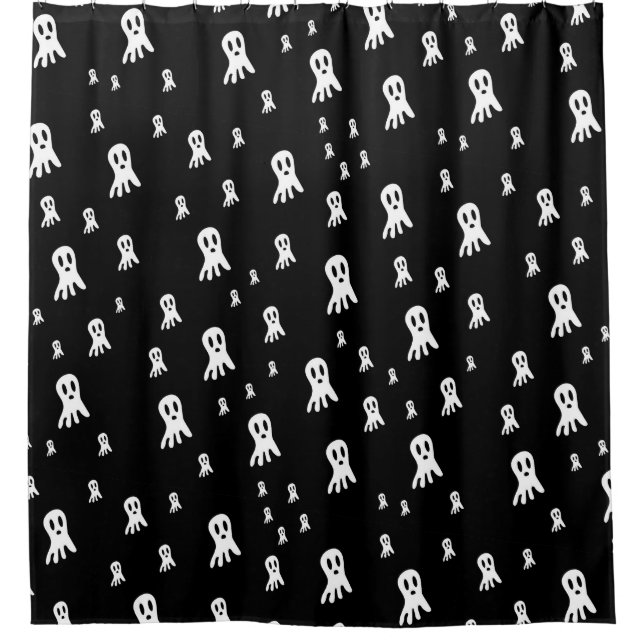Dark Halloween Ghosts  Shower Curtain (Front)