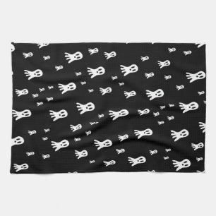 Dark Halloween Ghosts Tea Towel