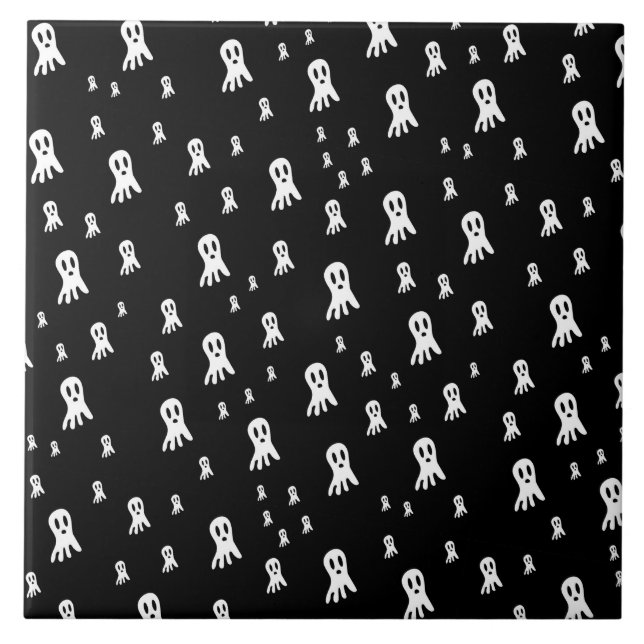 Dark Halloween Ghosts  Tile (Front)