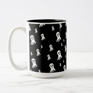 Dark Halloween Ghosts Two-Tone Coffee Mug