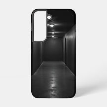 Dark hallway in perspective view