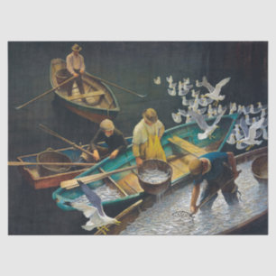 Dark Harbour Fishermen by Newell Convers Wyeth Tissue Paper