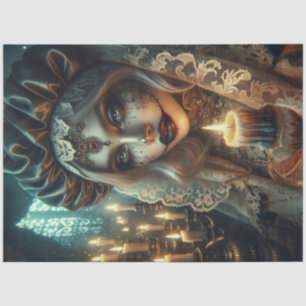 Dark Harlequin Woman Decoupage Paper