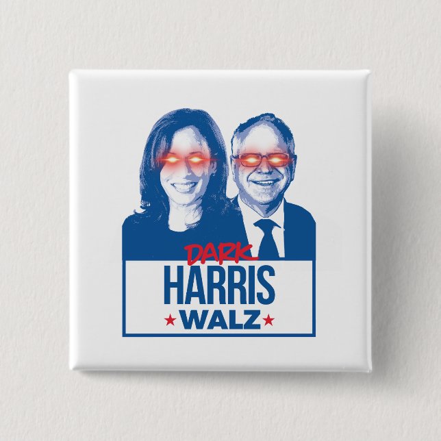 Dark Harris Walz  15 Cm Square Badge (Front)