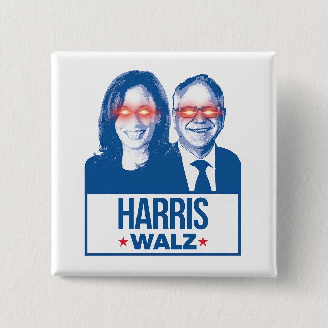 Dark Harris Walz  15 Cm Square Badge (Front)