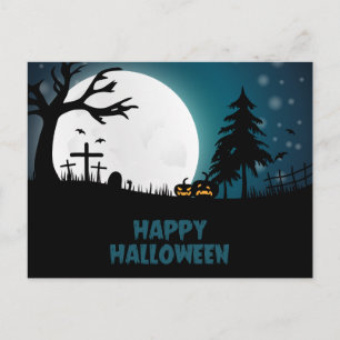 Dark Haunted House Halloween Party Invitation Postcard