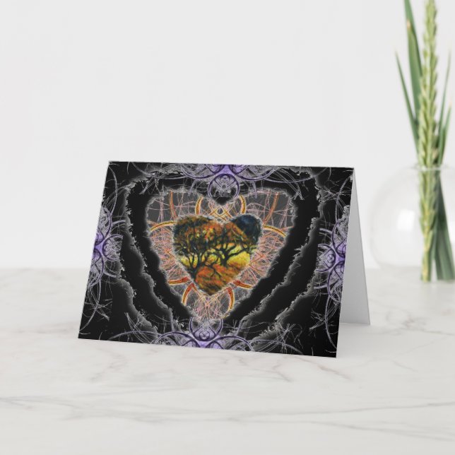 Dark Heart Valentine Romance Love Card (Front)
