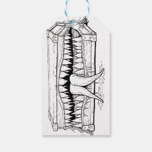 Dark Horror Illustration – Surreal Monster Chest Gift Tags