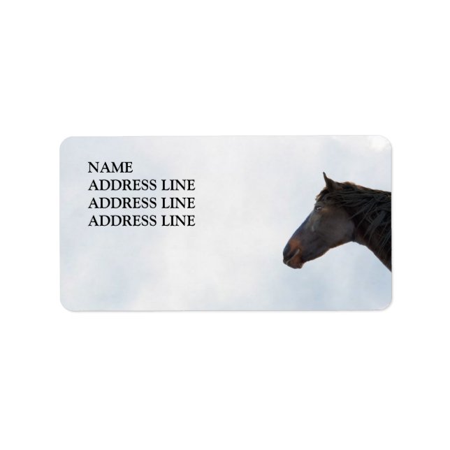 Dark Horse and Sky - Western Return Address Label (Front)