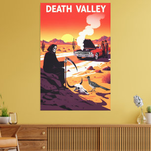 Dark Humour Death Valley Stretched Canvas Print