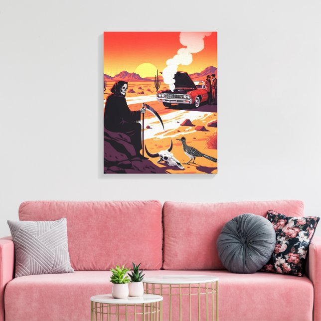 Dark Humour Death Valley Stretched Canvas Print (Insitu(LivingRoom))