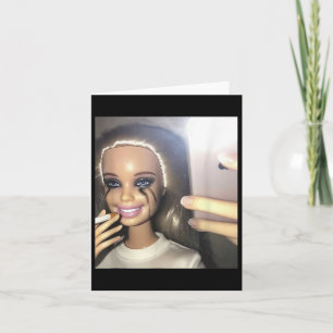 Dark Humour Doll Smoking Selfie Parody  Card