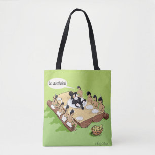 Dark Humour Native American Thanksgiving Cartoon Tote Bag