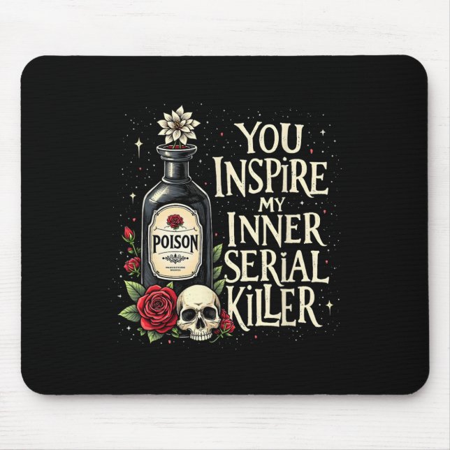 Dark Humour Poison Bottle Gothic Halloween Aesthet Mouse Pad (Front)