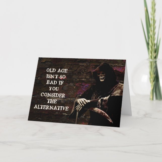 Dark Humour Spooky Grim Reaper Birthday Card (Front)