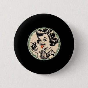 Dark Humour Vintage Retro Funny Clic - Bug Licker 6 Cm Round Badge