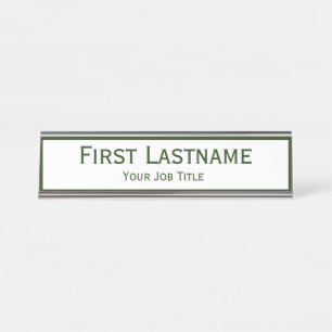 Dark Hunter Forrest Green Custom Name Desk Name Plate