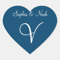 Dark Imperial Blue Personalised Initials Invites