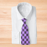 Dark Indigo and Pale Violet Checkerboard Tie<br><div class="desc">Dark Indigo and Pale Violet Checkerboard</div>