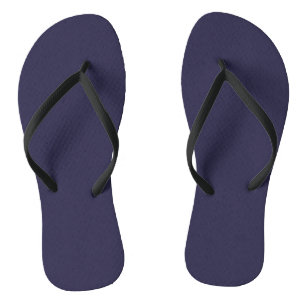 Dark Indigo Ink Blue Solid Colour Print Flip Flops