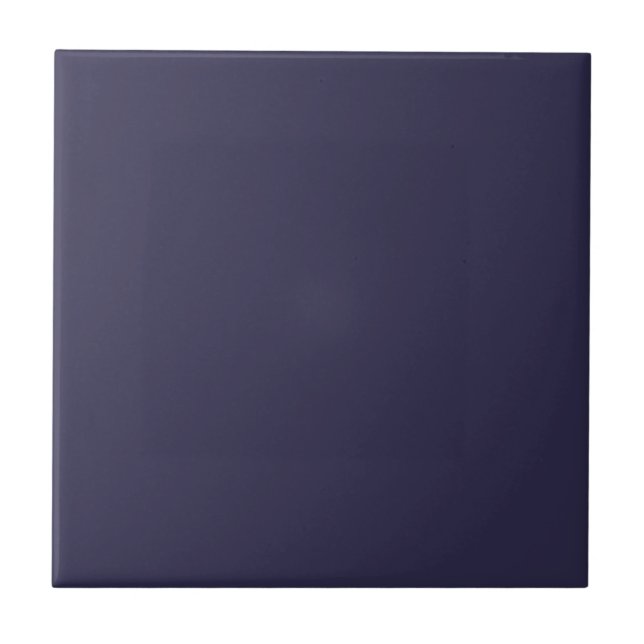 Dark Indigo Ink Blue Solid Colour Print Tile (Front)