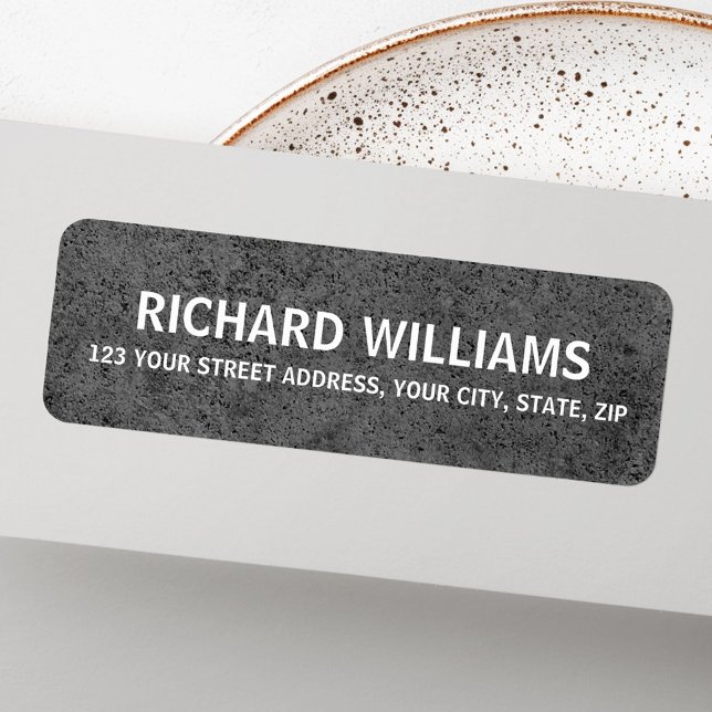 Dark industrial concrete masculine return address (Dark industrial concrete masculine return address label)