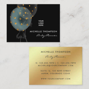 Dark Iridescent Balloons Event Coordinator Busine Business Card