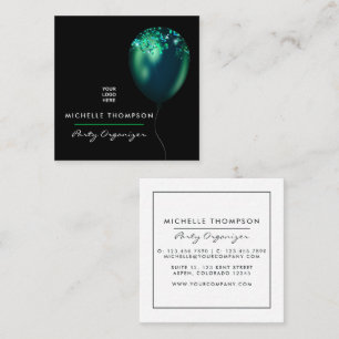 Dark Iridescent Balloons Event Coordinator Square Business Card