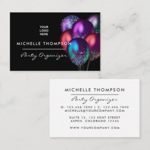 Dark Iridescent Balloons Event Industry Business Card