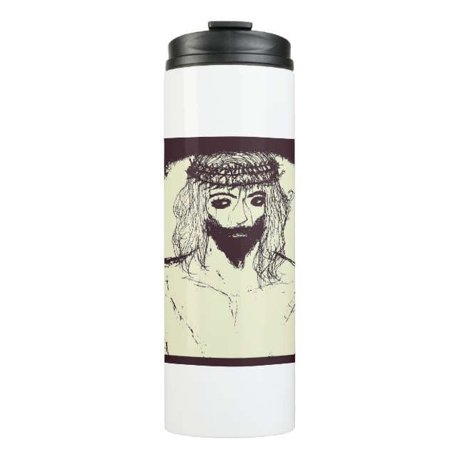 Dark jesus will save the world and alternate world thermal tumbler (Front)
