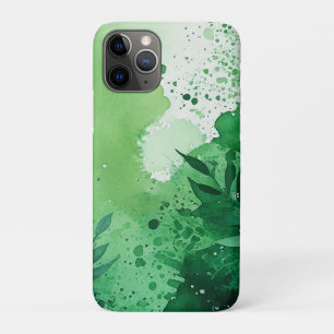 Dark Jungle green watercolor hand drawn texture Case-Mate iPhone Case
