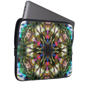 Dark kaleidoscope in acrylic style laptop sleeve