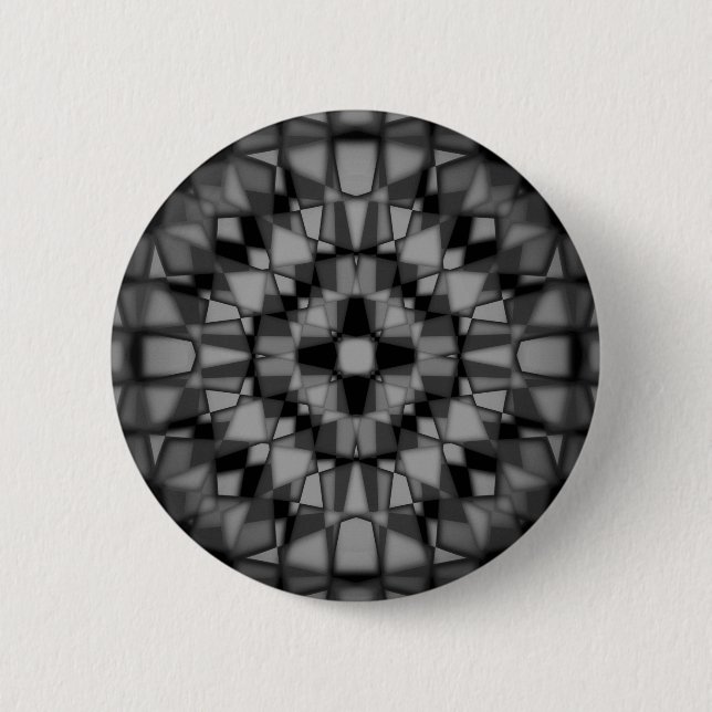Dark kaleidoscope pattern 6 cm round badge (Front)