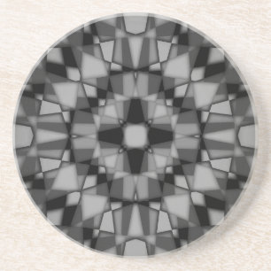Dark kaleidoscope pattern coaster