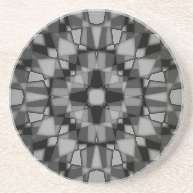Dark kaleidoscope pattern coaster (Front)