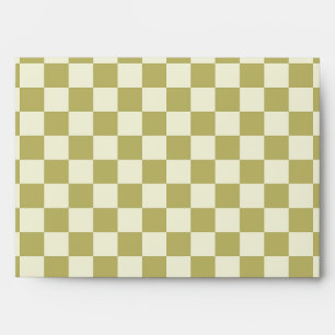 Dark Khaki and Beige Chequerboard Envelope