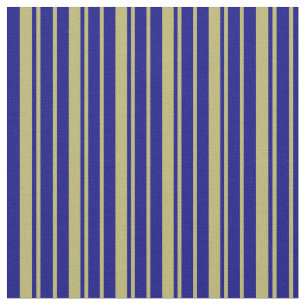 Dark Khaki and Blue Striped Pattern Fabric