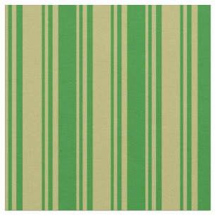 Dark Khaki and Forest Green Coloured Lines Fabric