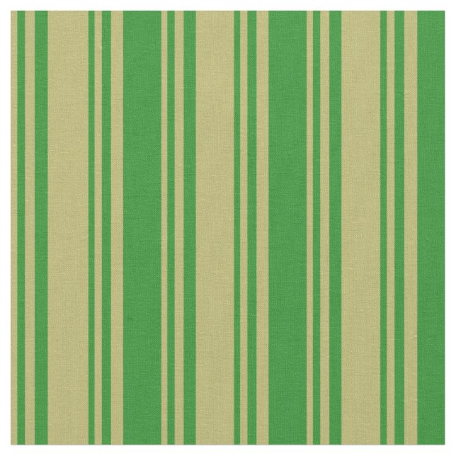Dark Khaki and Forest Green Coloured Lines Fabric (Close Up)