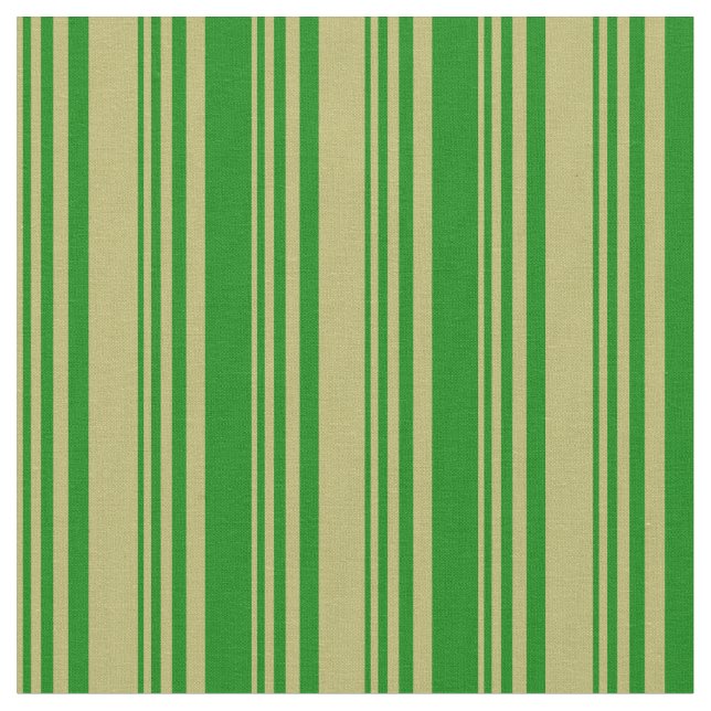 Dark Khaki and Green Lines/Stripes Pattern Fabric (Close Up)