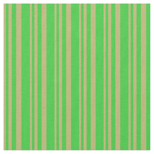 Dark Khaki and Lime Green Coloured Lines Pattern Fabric (Close Up)