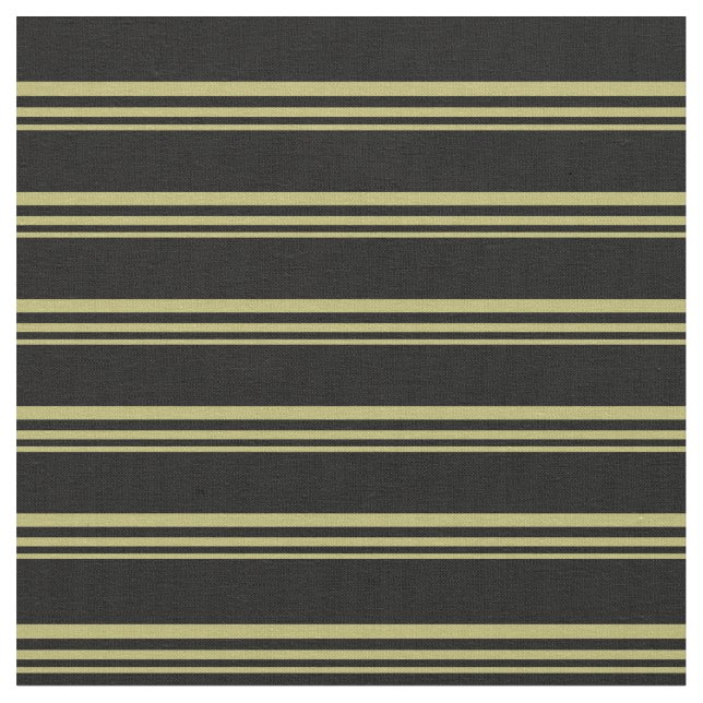 Dark Khaki & Black Coloured Stripes Pattern Fabric (Close Up)