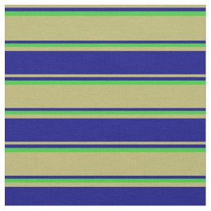 Dark Khaki, Blue, and Lime Green Coloured Pattern Fabric